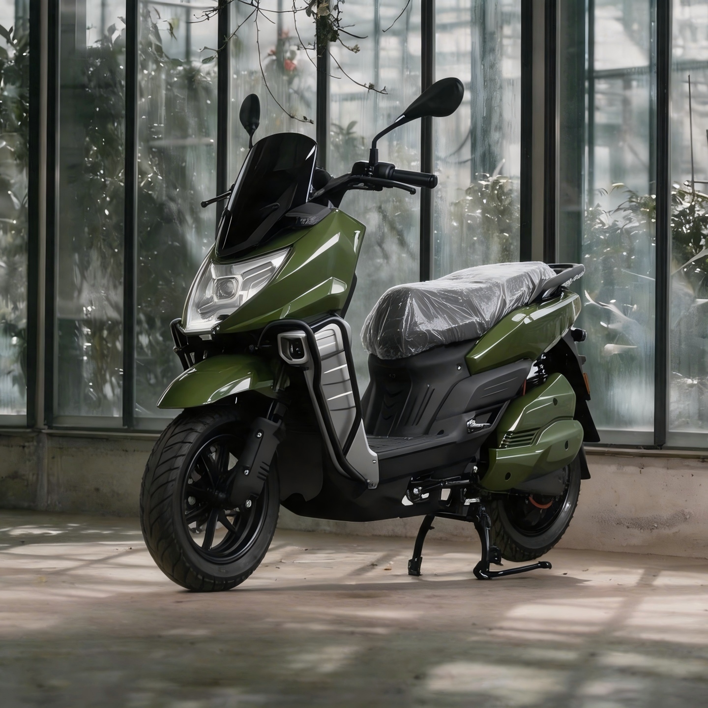 Police Patrol Electric Scooter with warning light & storage cases - Image 4