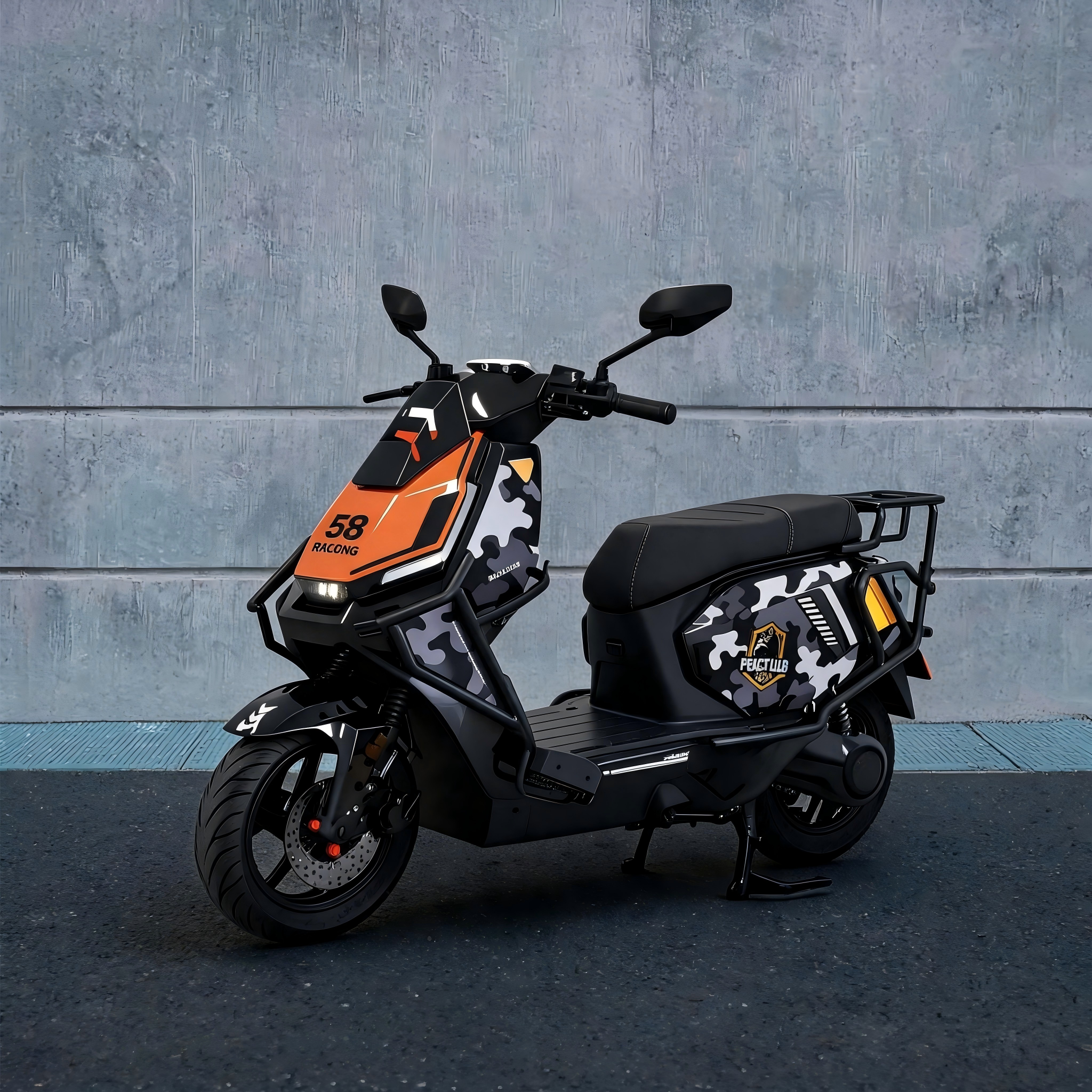 Police Patrol Electric Scooter with warning light & storage cases - Image 3