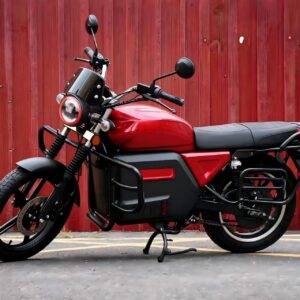 Retro Classic Style Electric Motorcycle With Rear Cargo Rack