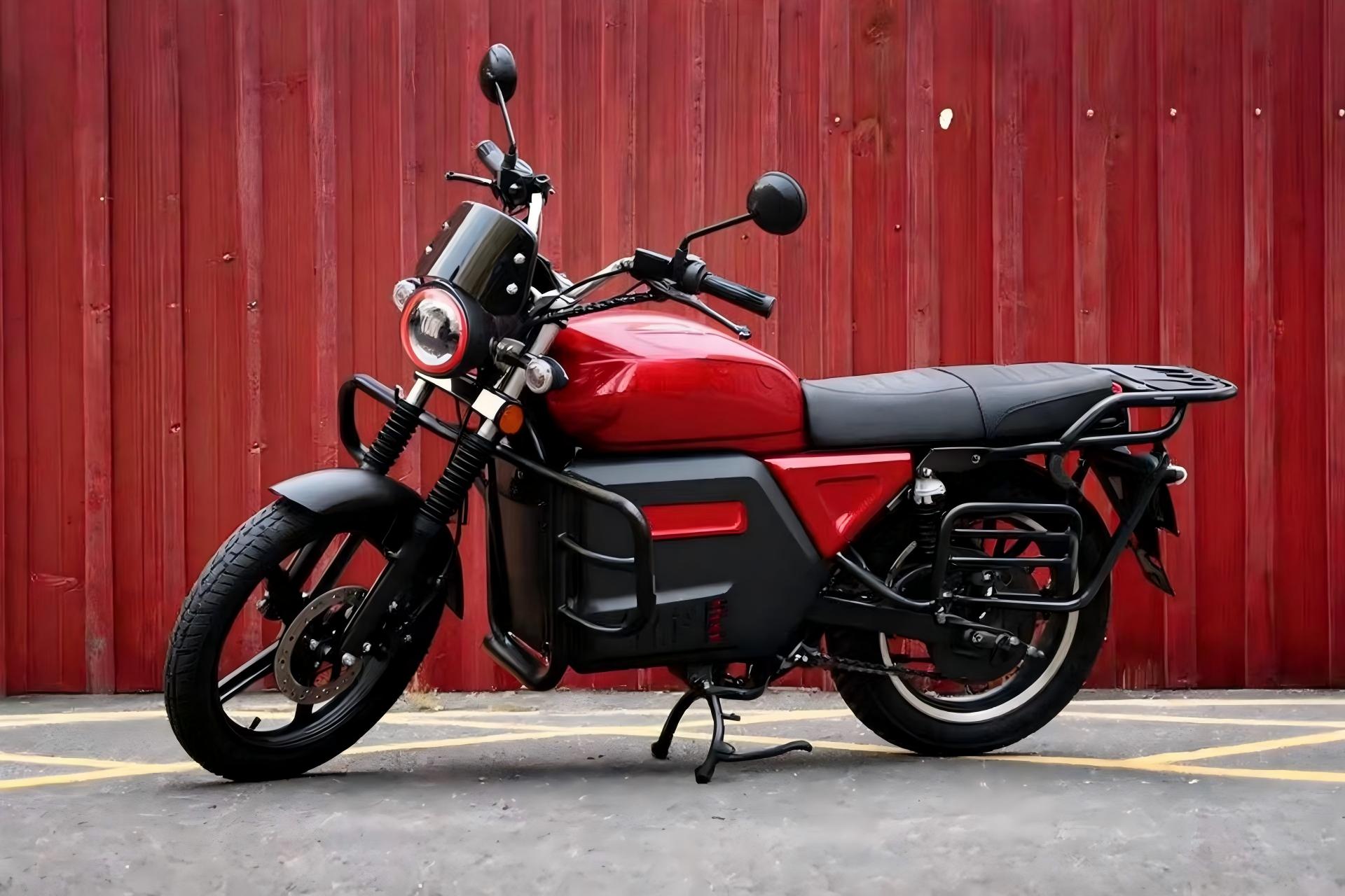 Retro Classic Style Electric Motorcycle With Rear Cargo Rack